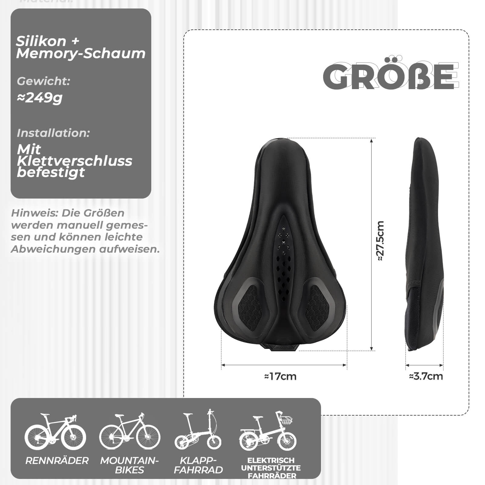 ROCKBROS Fahrrad Sattelbezug Wasserdicht Fahrradsattel Überzug Atmungsaktiv