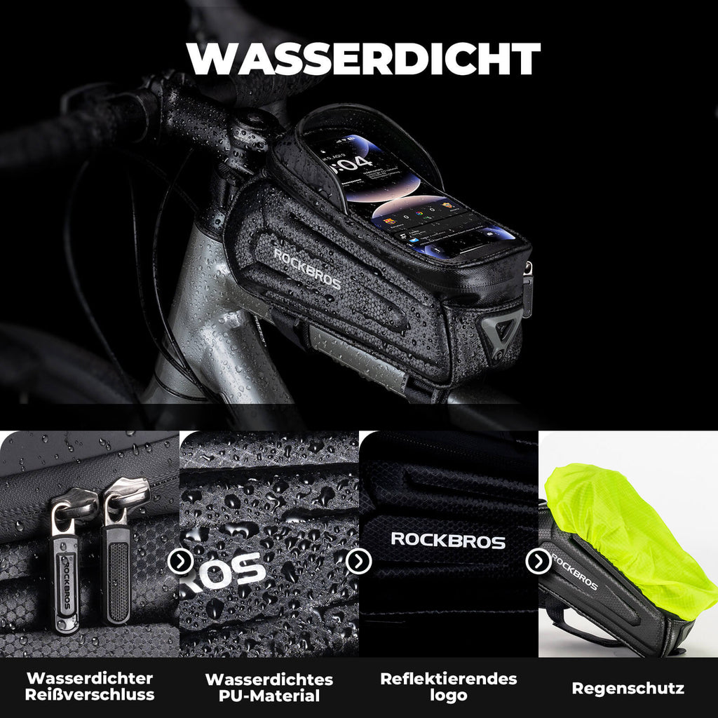 ROCKBROS Fahrradtasche Wasserabweisend Handytasche mit TPU Touchscreen