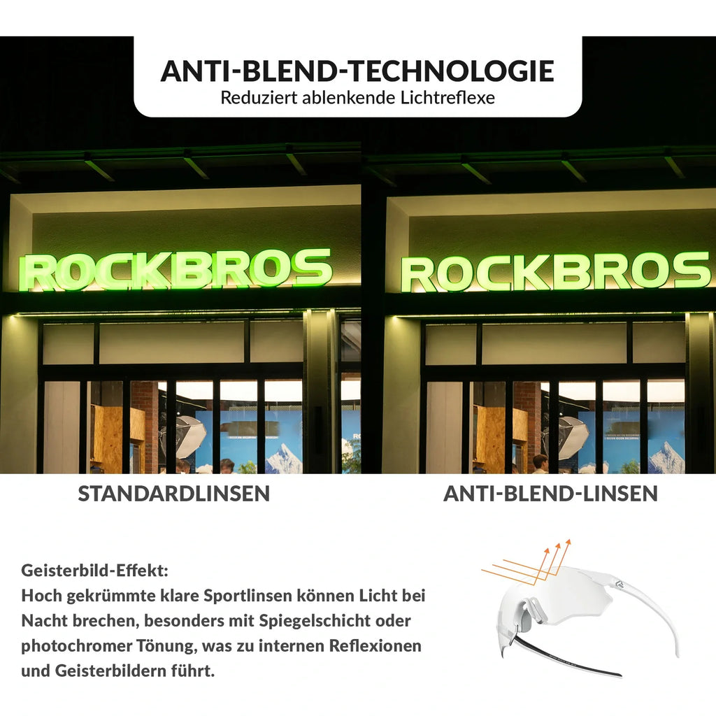 Fahrradbrille Verspiegelte Gläser UV400-Schutz Ohne Rahmen -SWIFT