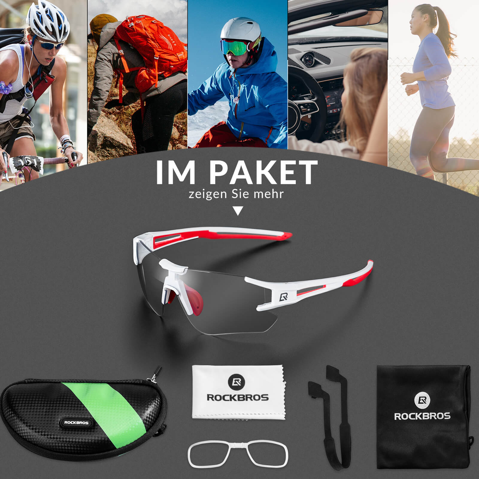 Photochromic Radbrille für Damen und Herren (UV-Filter)