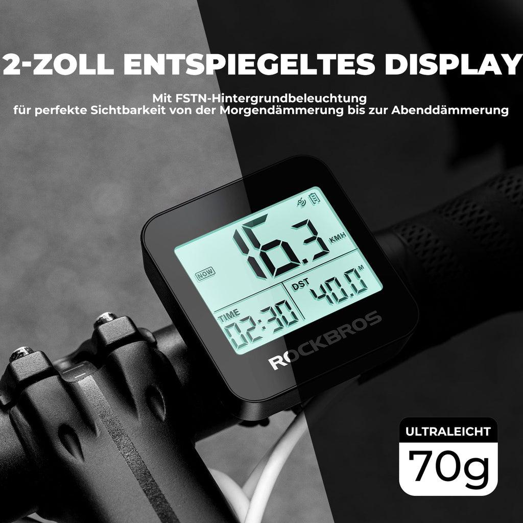 ROCKBROS Fahrradcomputer Kabellos G1