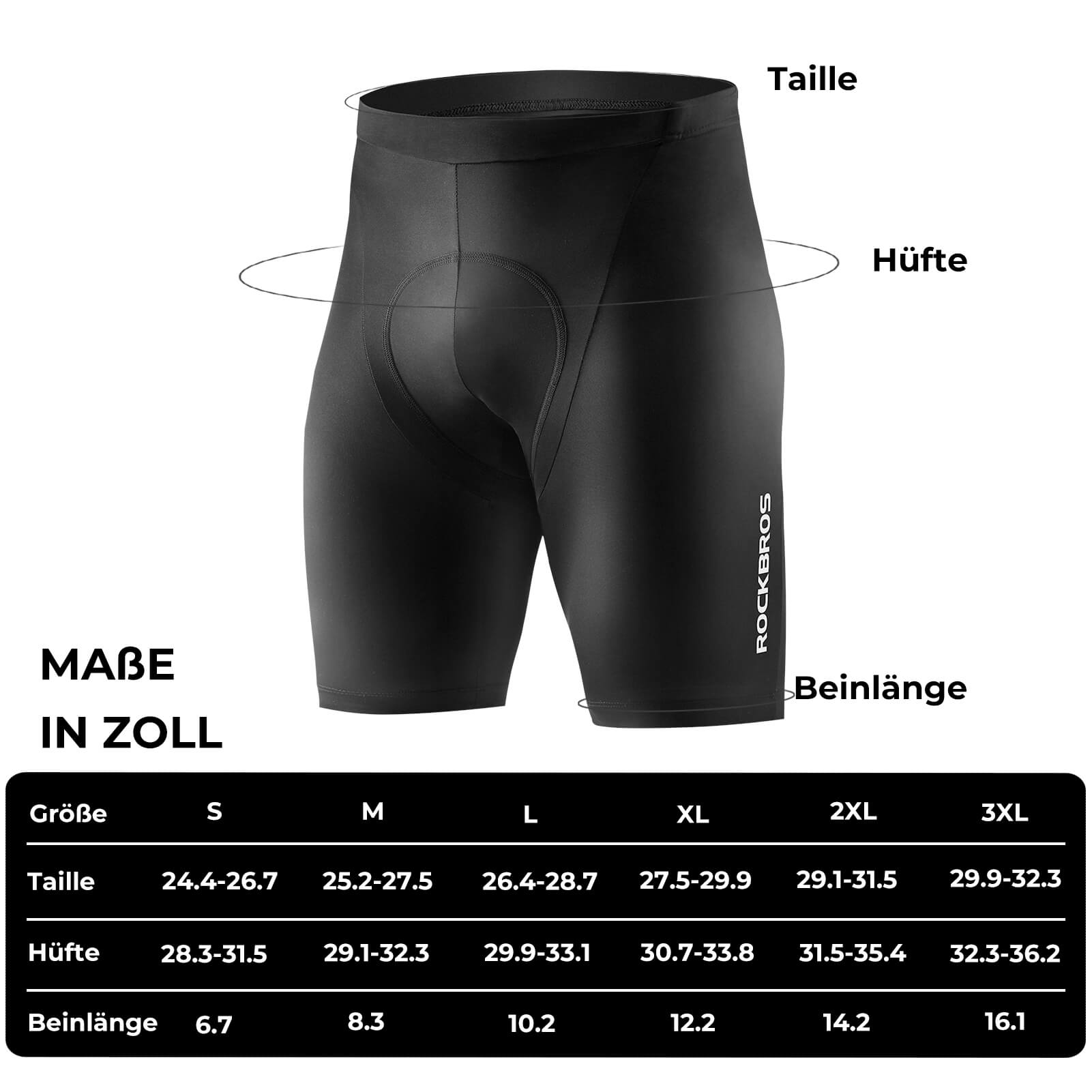 Fahrradhose mit 3D-Polster Atmungsaktiv Elastisch Reflektierend