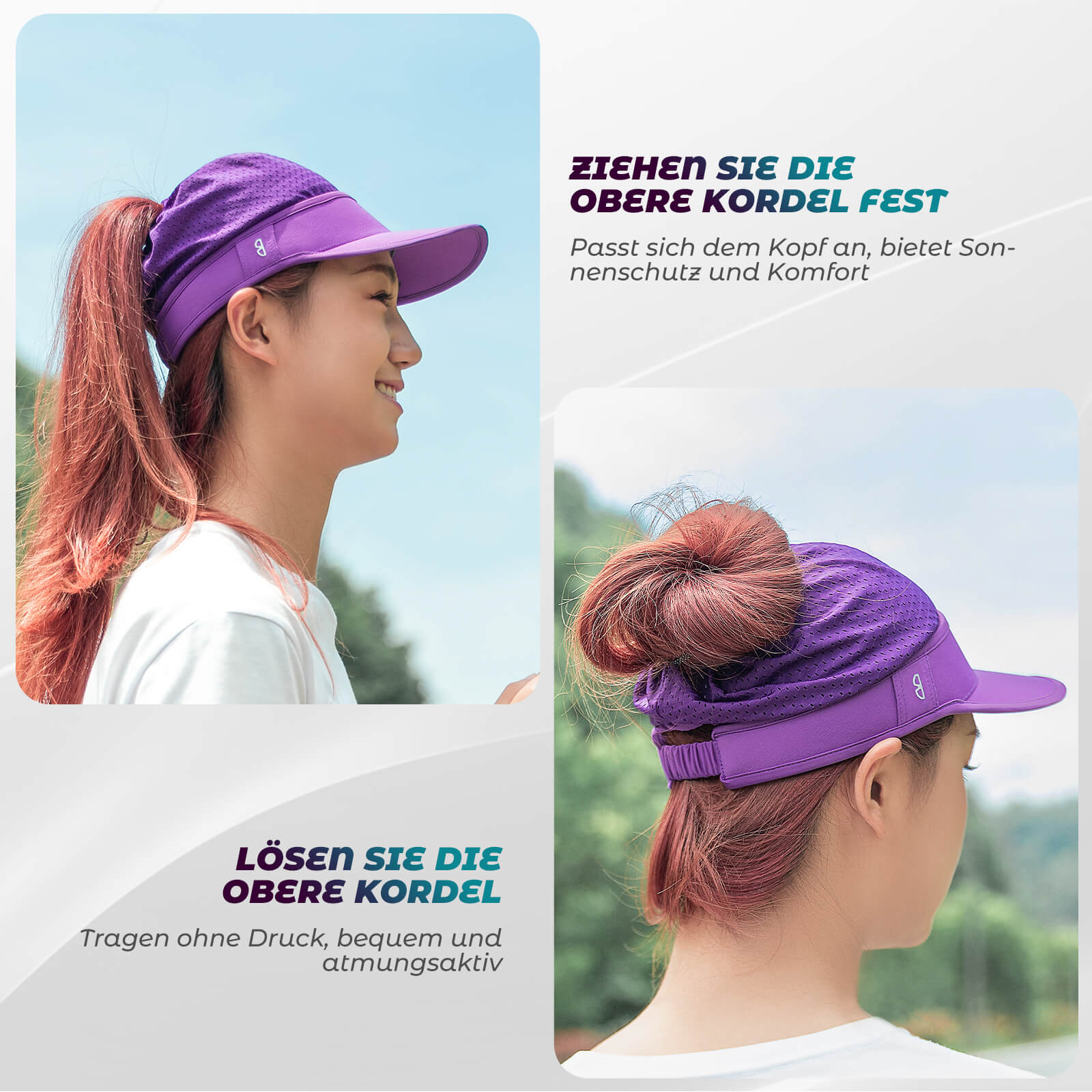 Pferdeschwanz Kappe UV-Schutz Sommer Unisex