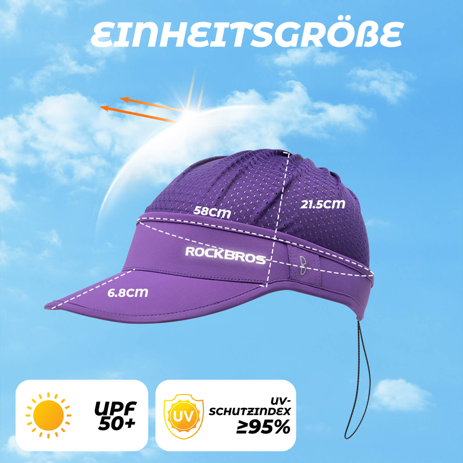 Pferdeschwanz Kappe UV-Schutz Sommer Unisex