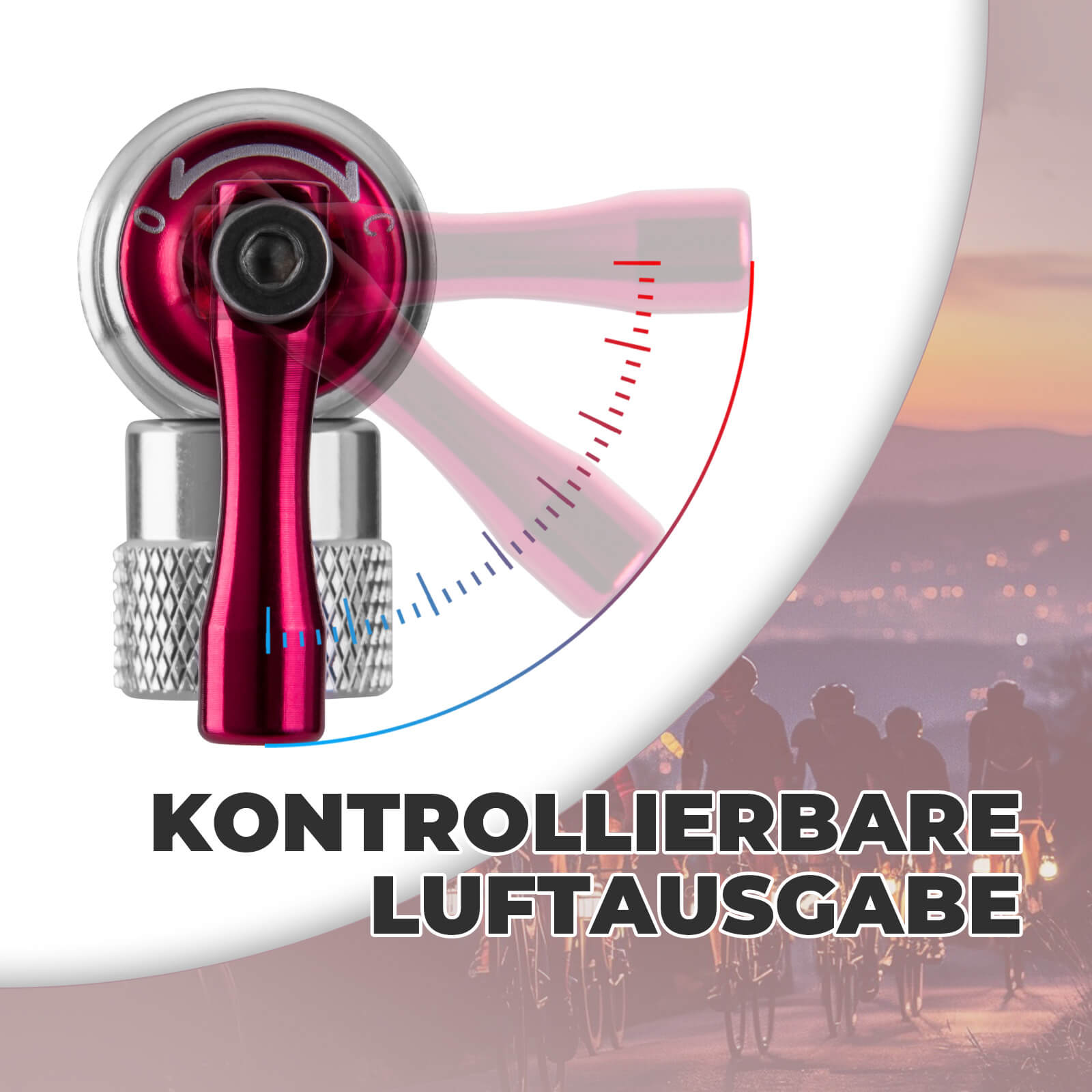ROCKBROS Fahrradpumpe CO2 Inflator Fahrrad Minipumpe Presta & Schrader Ventil
