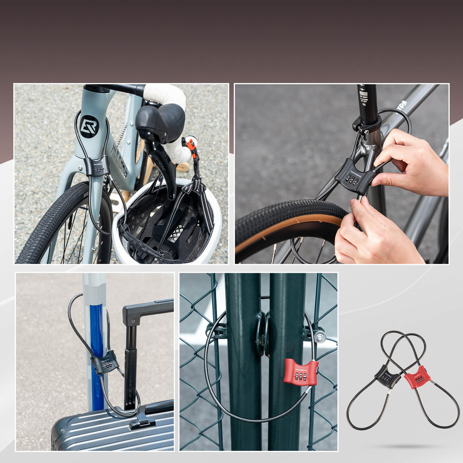 Fahrradschloss mit 5,5 mm Stahlkabel Doppelring