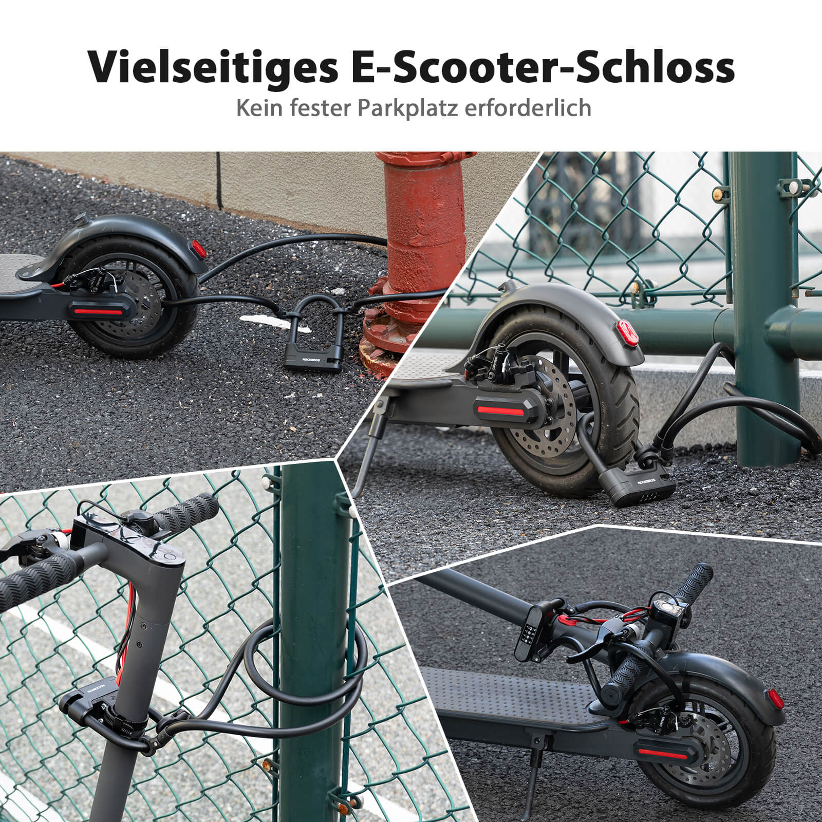 Fahrradschloss Zahlenschloss U-Bügelschloss mit Kabel ca. 1.1m