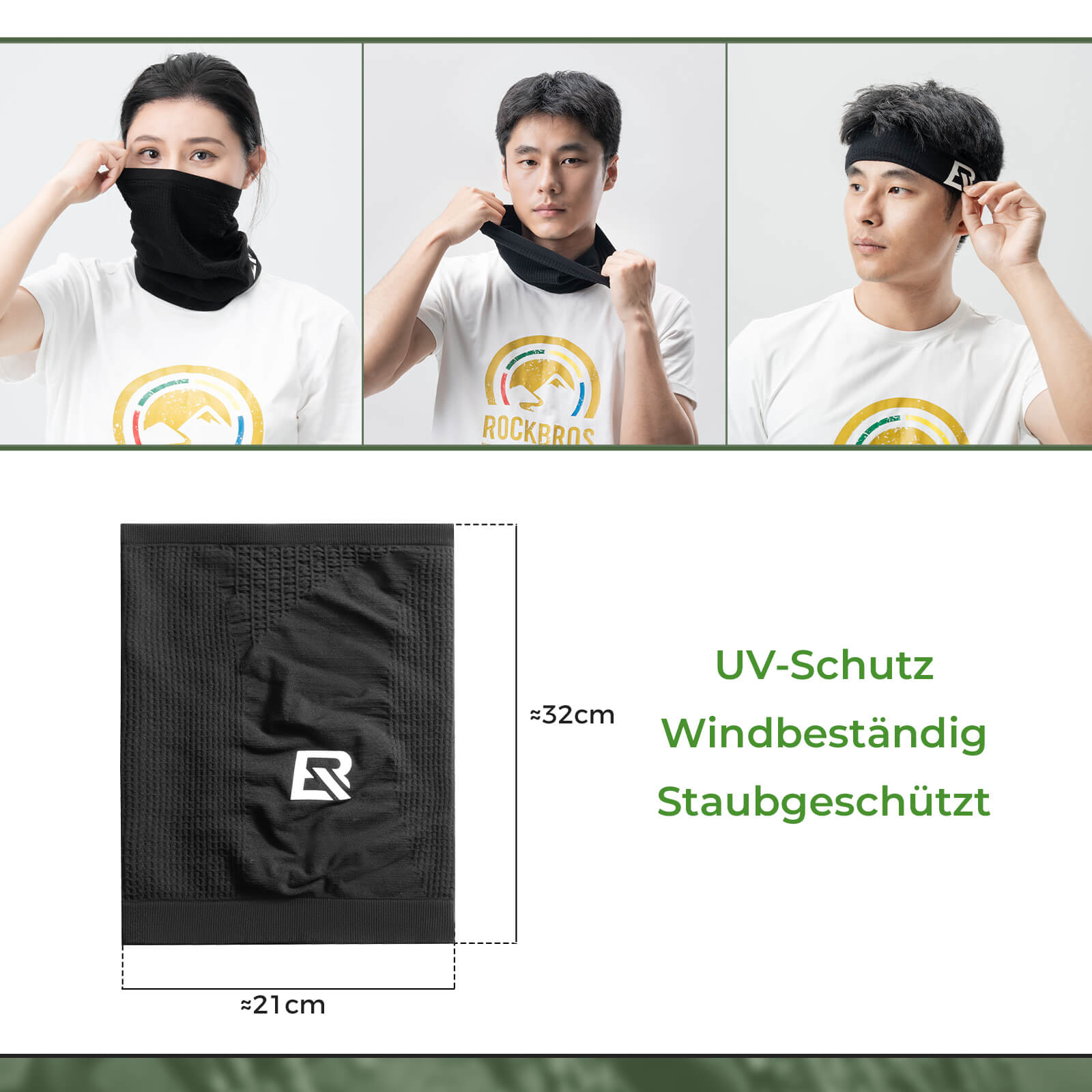 Gesichtsmaske Schlauchschal Atmungsaktiv Elastisch