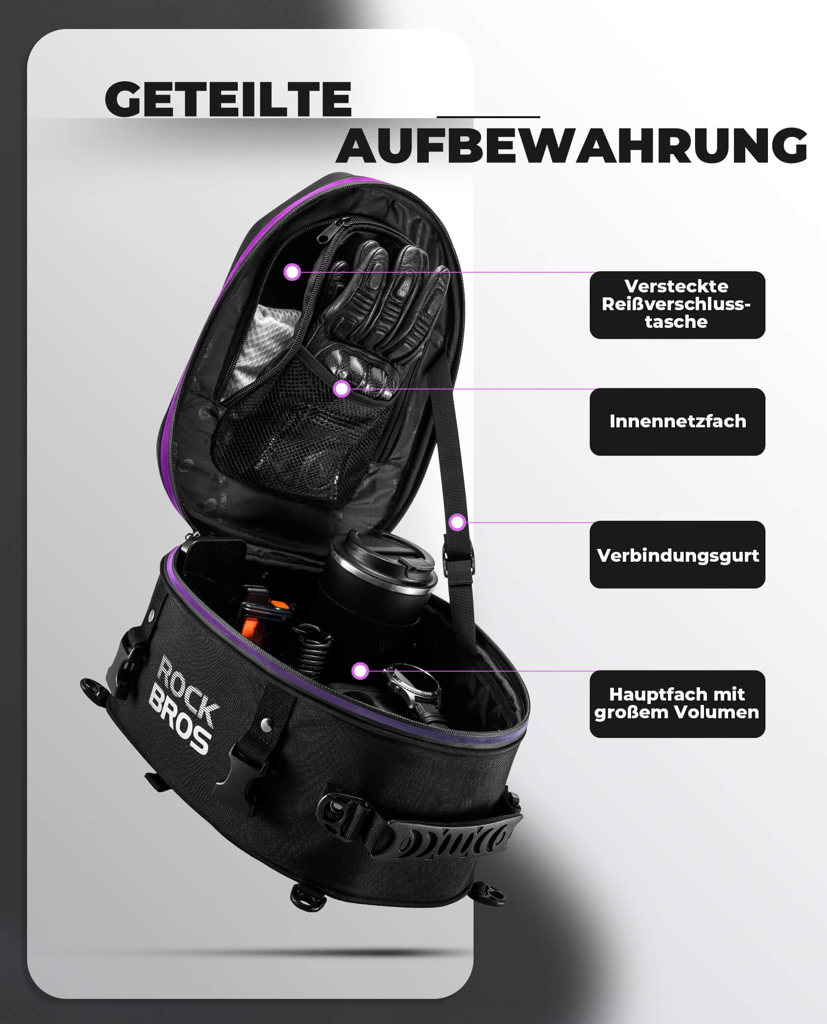 Motorrad Hecktasche Gepäcktasche 12,5L für Rücksitz