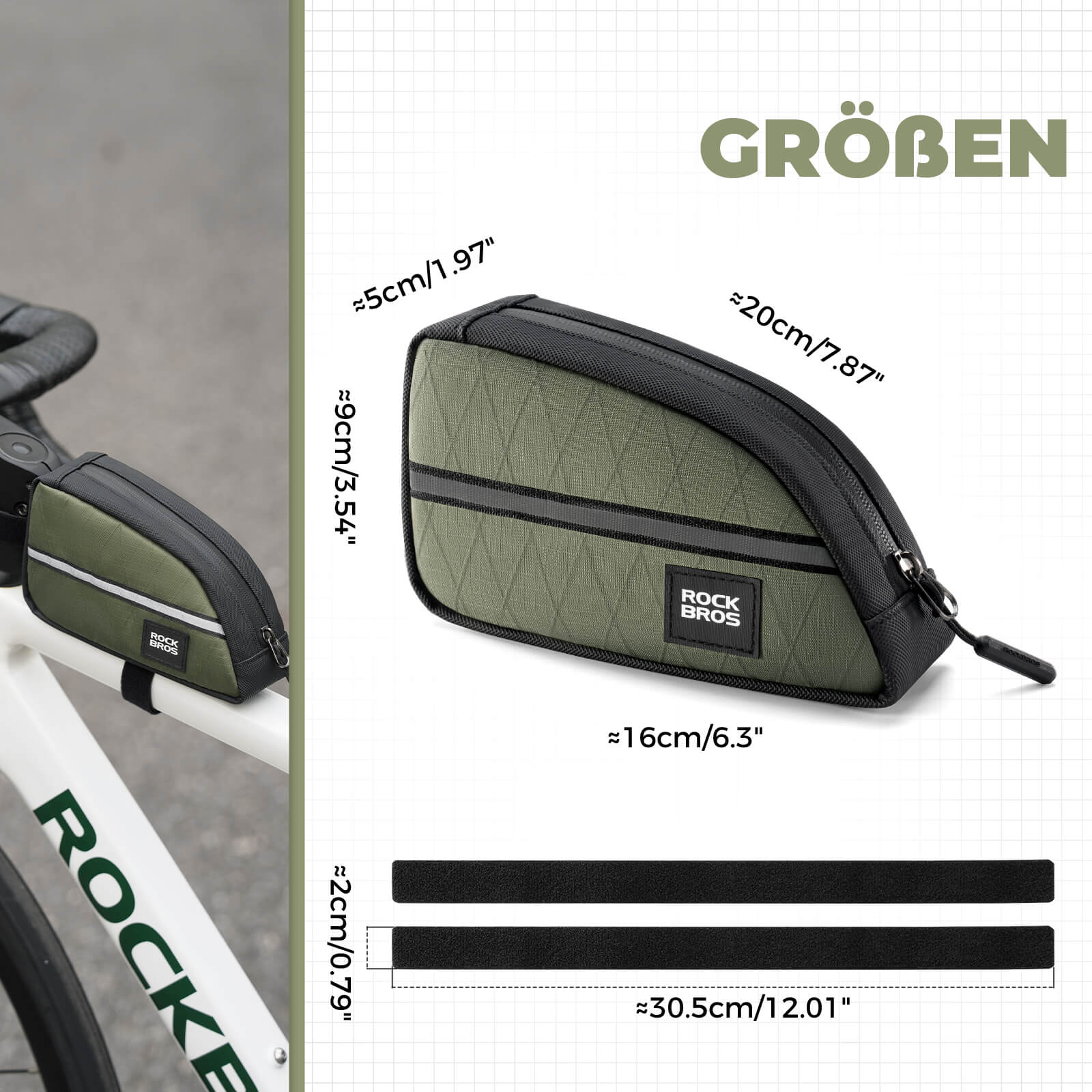 Oberrohrtasche 0,8L Leicht für Klapprad Falträder