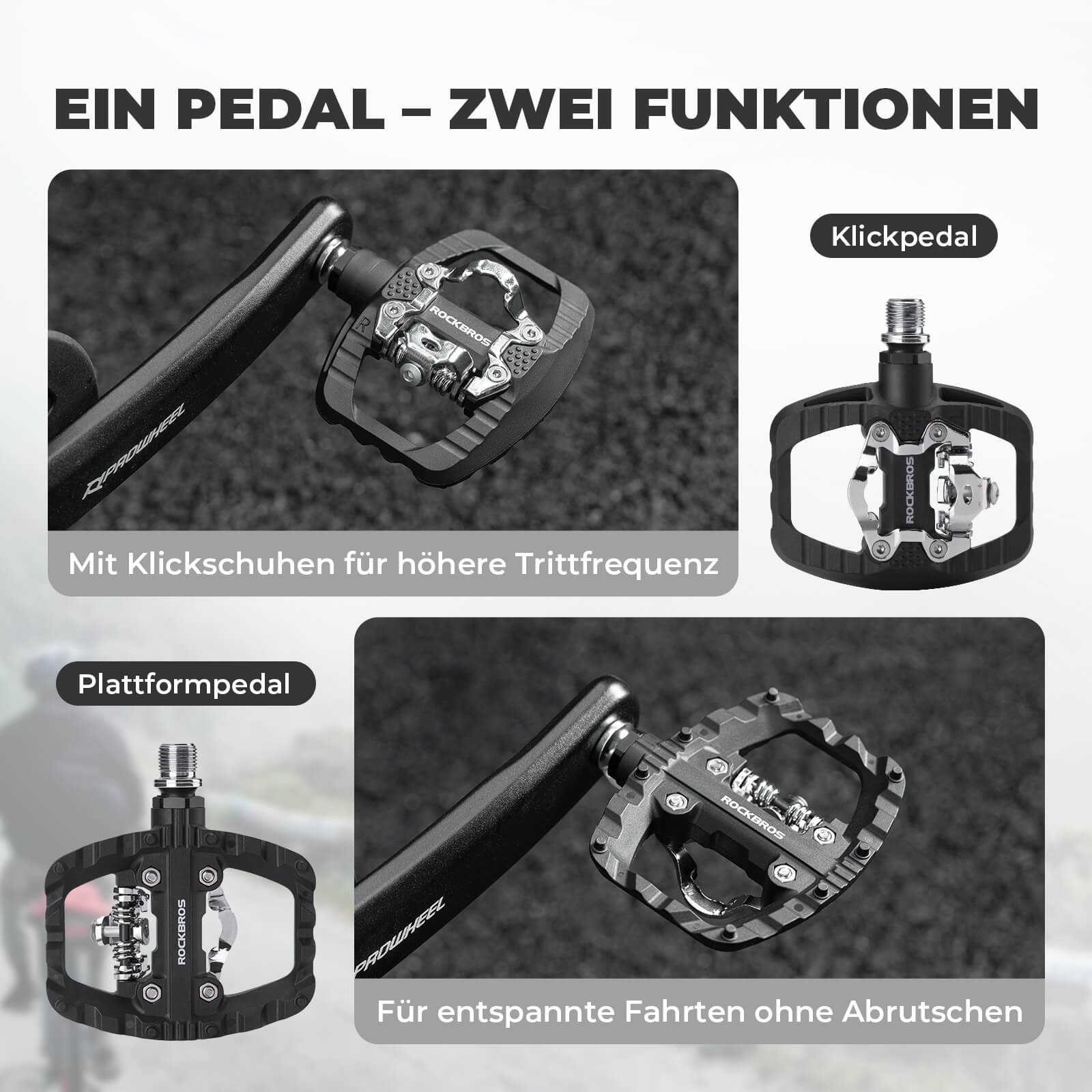 SPD-Klickpedale & Plattformpedale 2-in-1 inkl. Cleats 9/16"