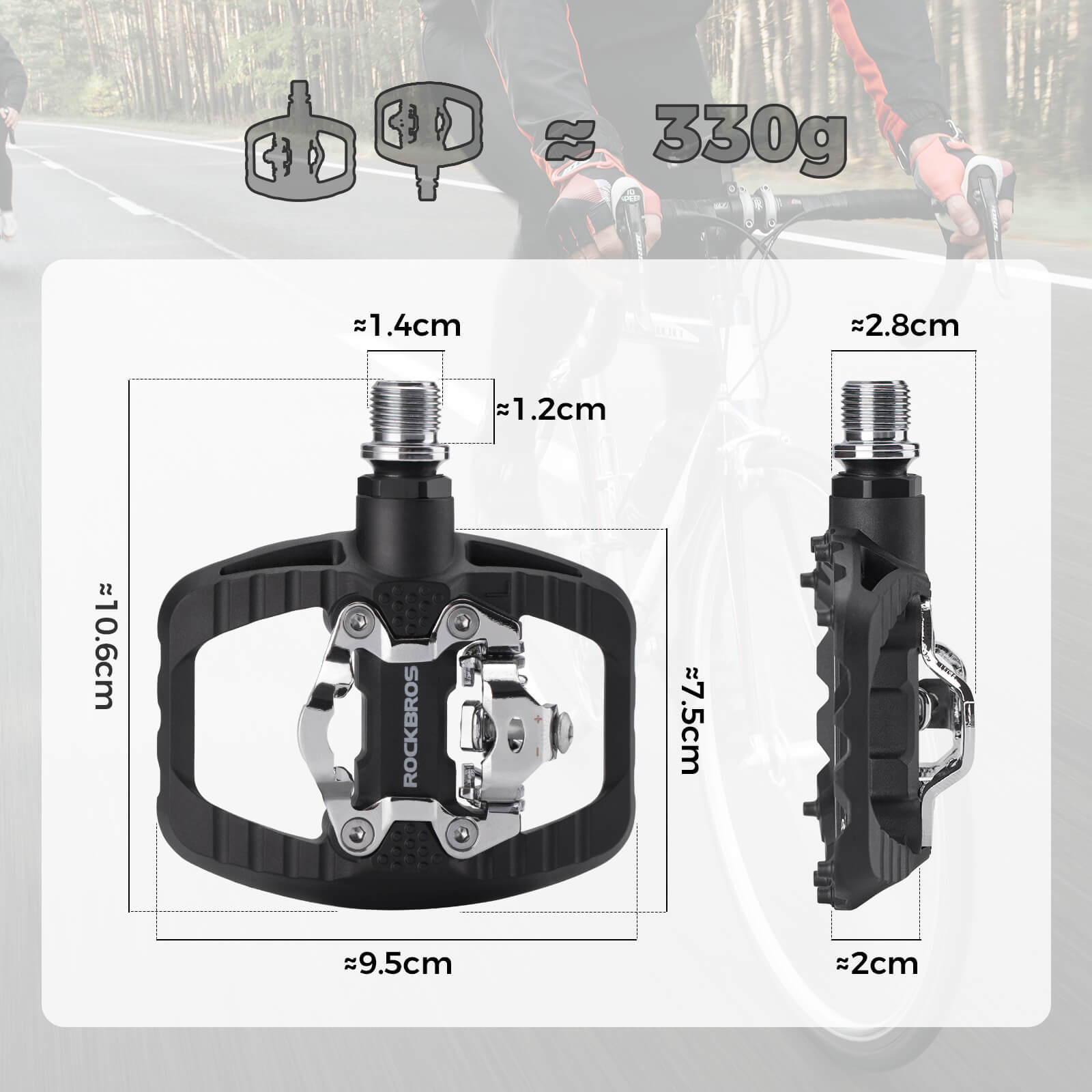SPD-Klickpedale & Plattformpedale 2-in-1 inkl. Cleats 9/16"