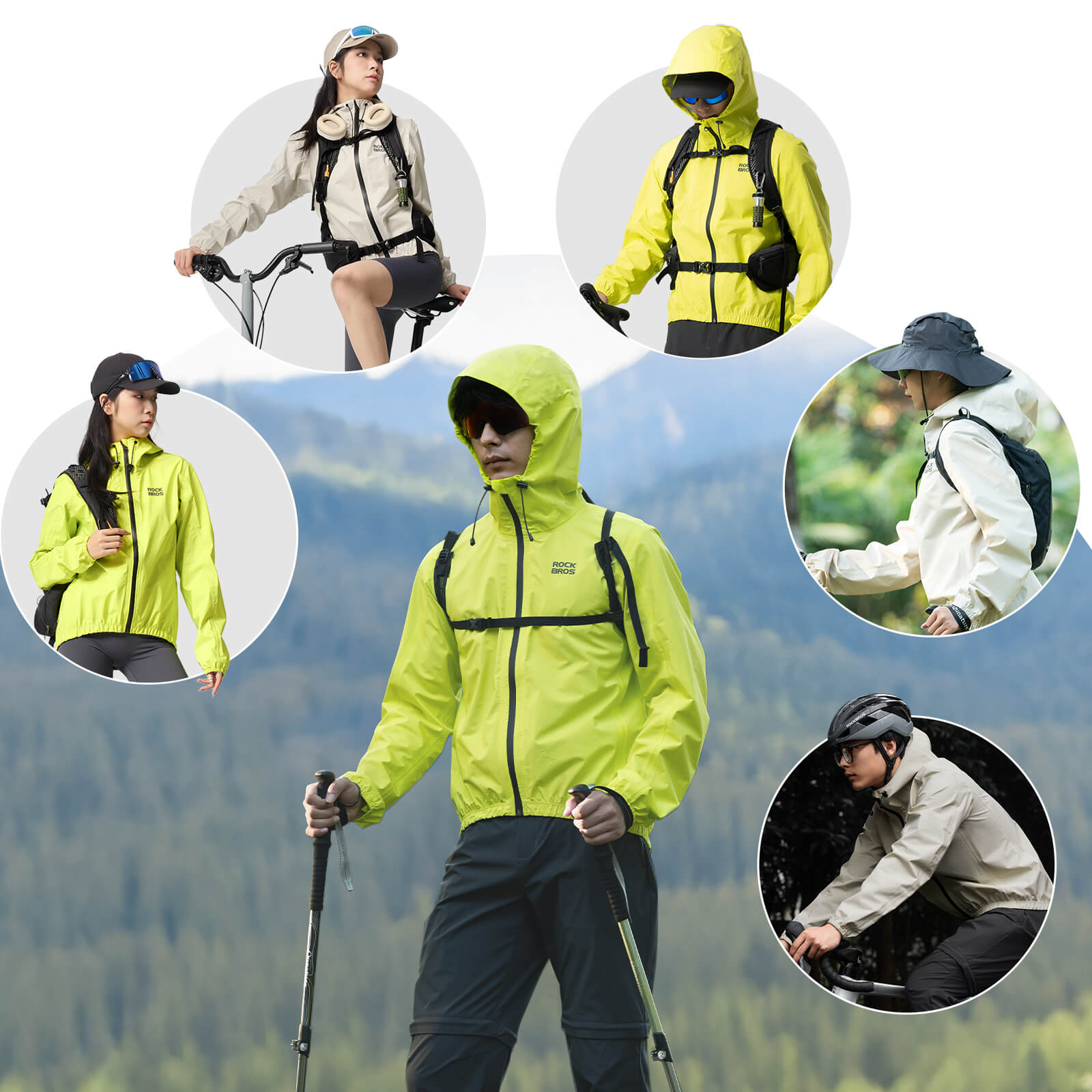 Neon Gelb Jacke Regenjacke Leicht Wasserdicht 0-15° Herren/Damen