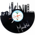 Wanduhr aus Vinyl Skyline Madrid
