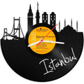 Wanduhr aus Vinyl Skyline Istanbul