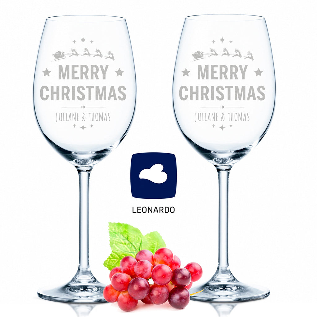 Leonardo Weingläser mit Gravur im "Christmas Night" Design