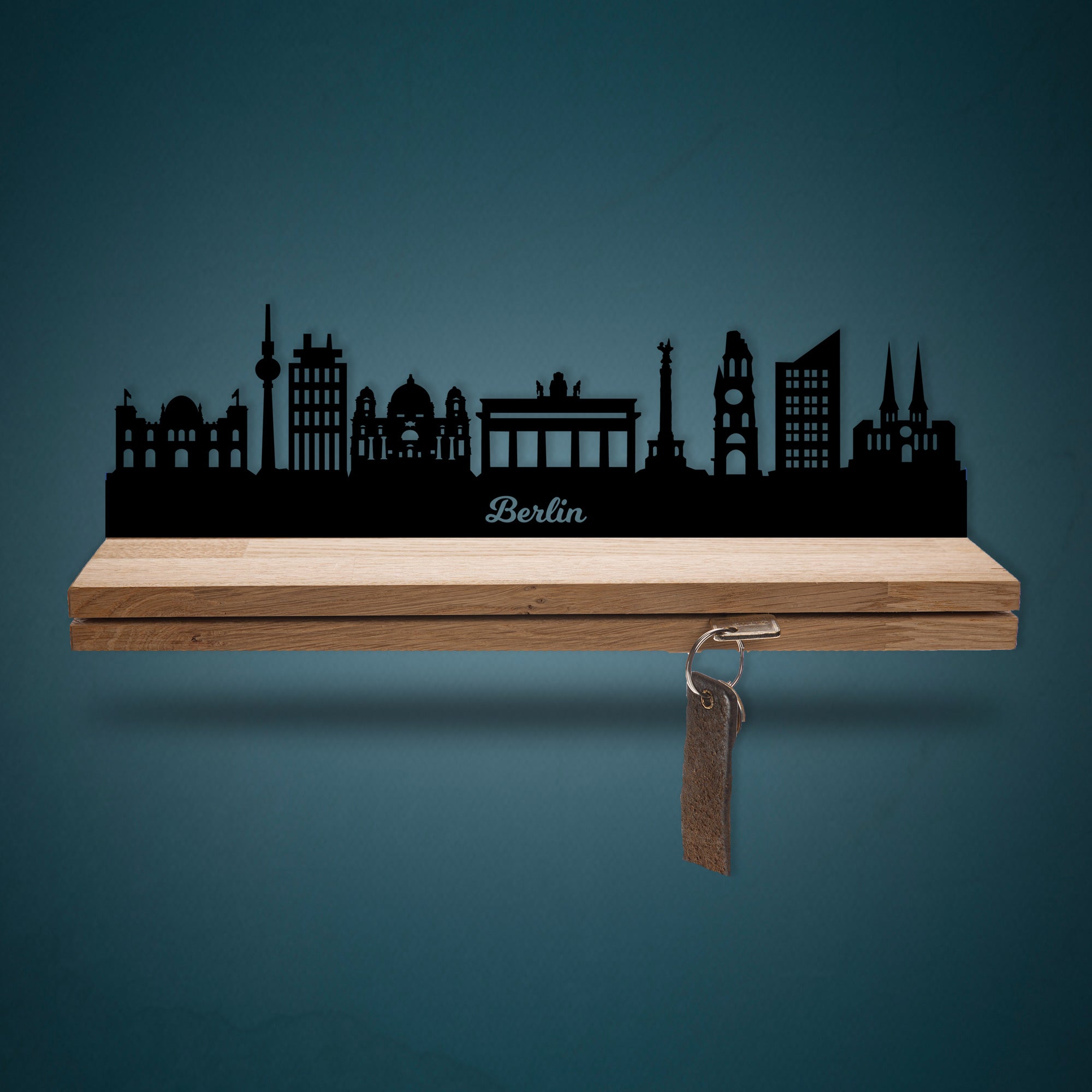 Schlüsselleiste Holz Skyline Berlin