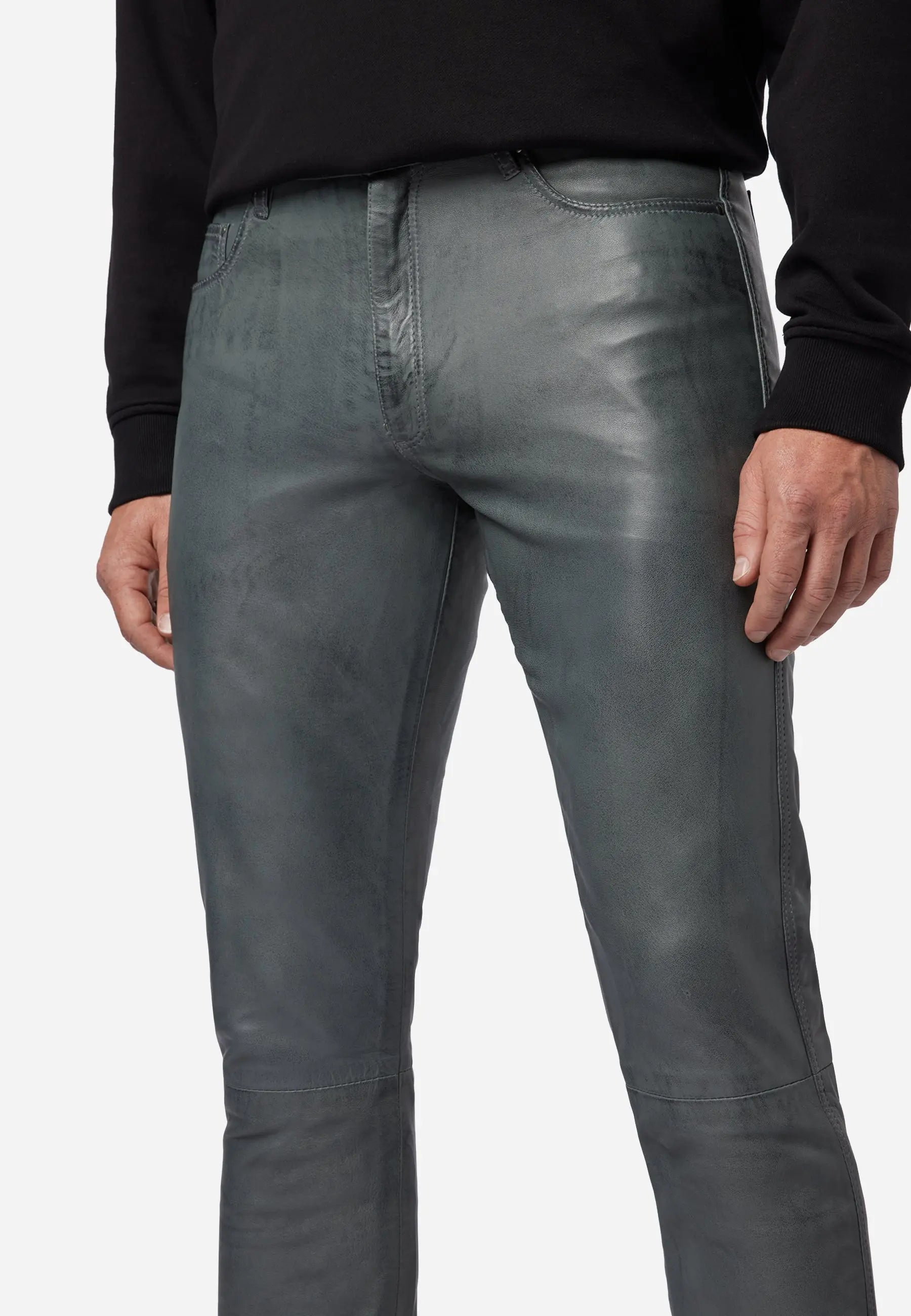 Slim Fit Herren Lederhose Bono