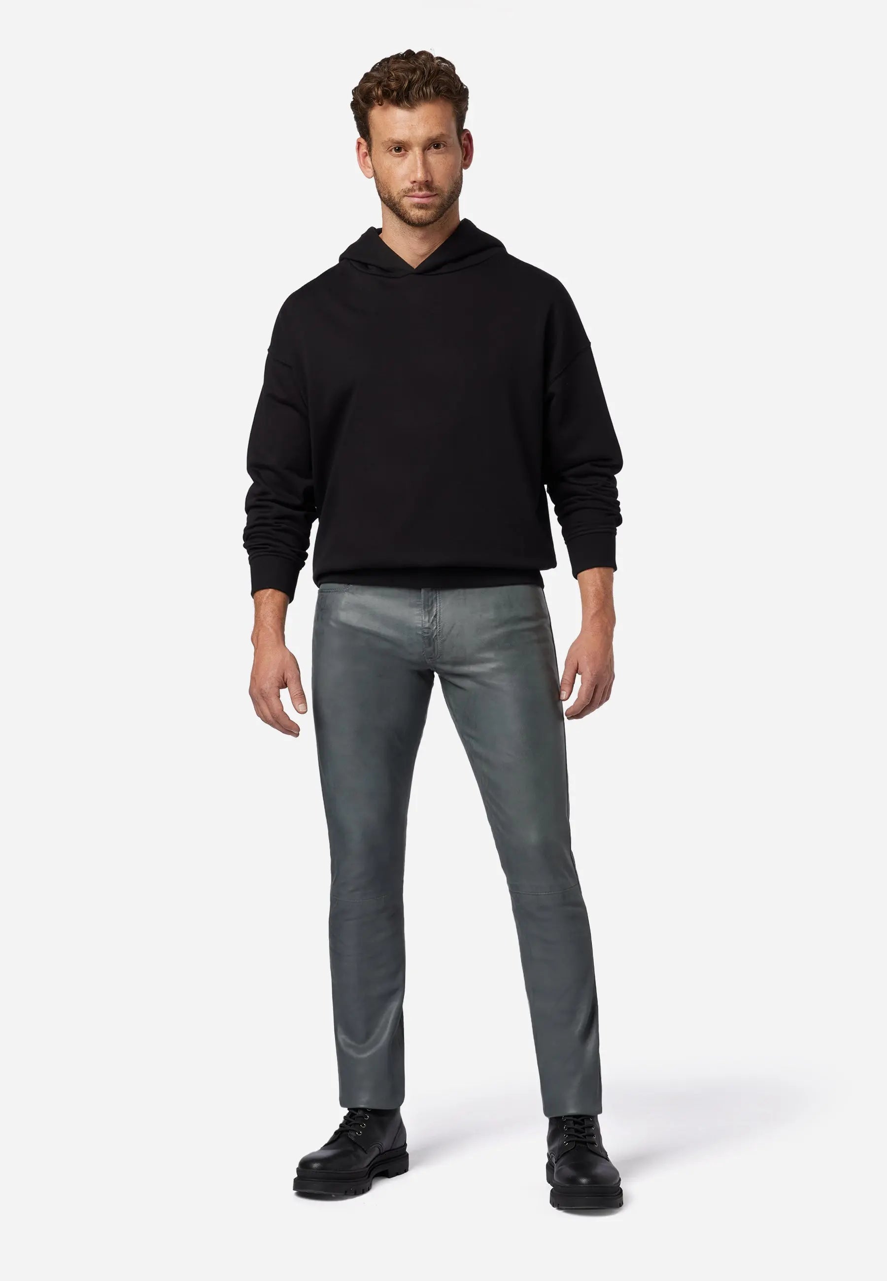 Slim Fit Herren Lederhose Bono