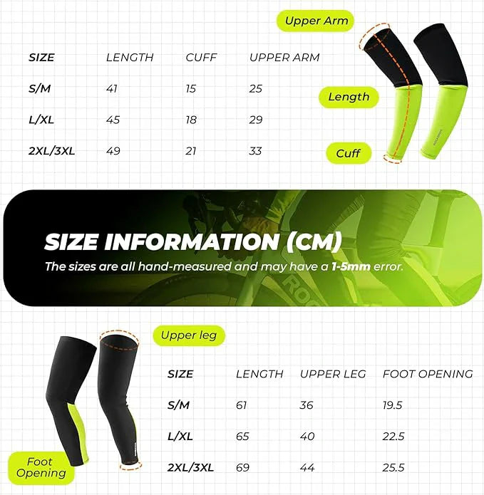 Sport Armlinge Beinlinge Winter Arm Sleeves Armwärmer Beinwärmer 1 set
