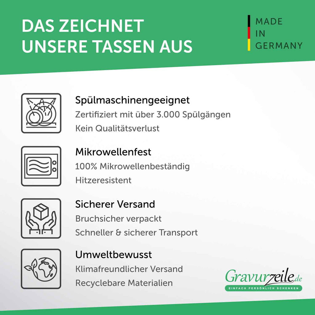 Bedruckte Tasse mit Spruch Mann mit Klasse