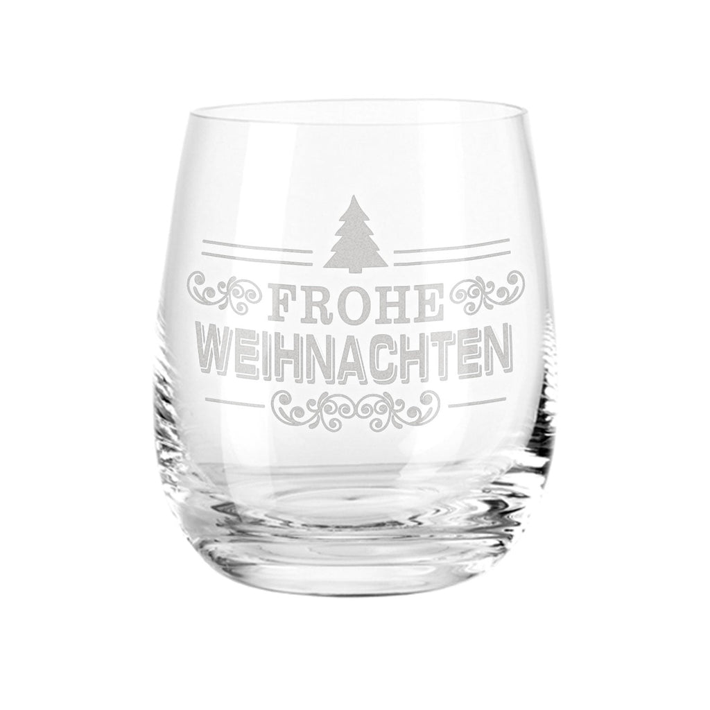 Teelicht mit Gravur - Weihnachtsdeko - Frohe Weihnachten Vintage V2