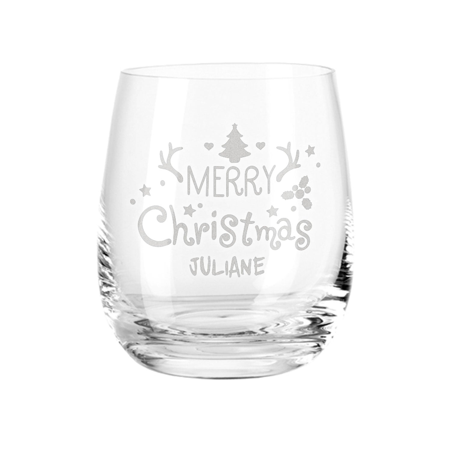 Teelicht mit Gravur - Weihnachtsdeko - Merry Christmas - Personalisiert mit Name
