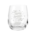 Teelicht mit Gravur - Weihnachtsdeko - Merry Christmas Swirls - Personalisiert mit Name