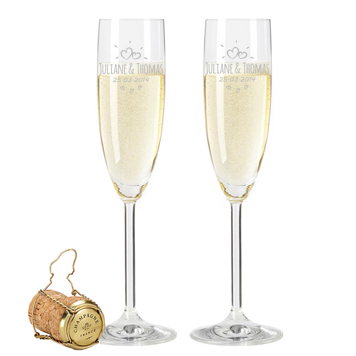 Leonardo Weingläser mit Gravur "Tropical Pampasgras" als Set inkl. Holzkiste
