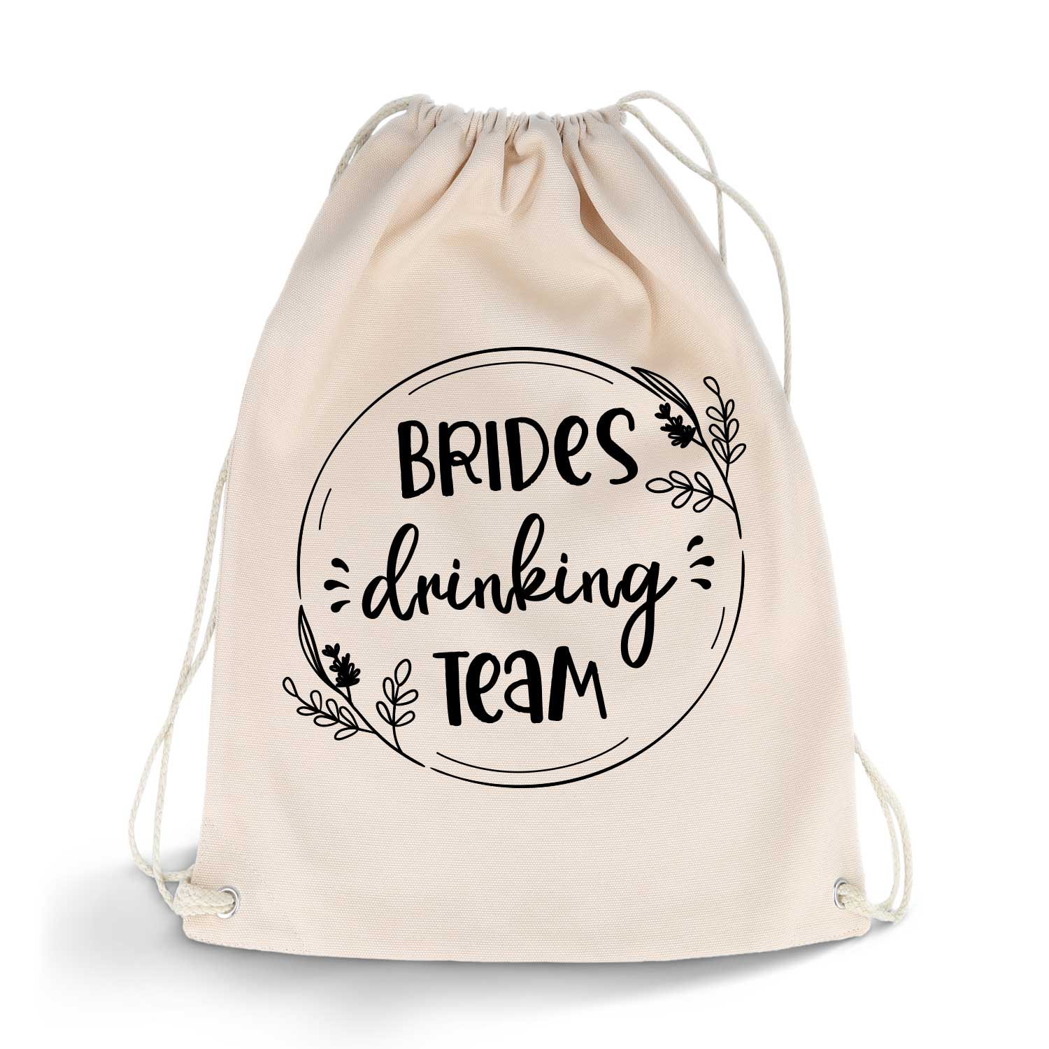 Bedruckter Turnbeutel im Brides drinking Team Design