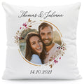 Bedrucktes Kissen Floralkreis mit Foto & Namen