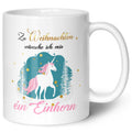 Bedruckte Tasse mit Weihnachtsmotiv - Zu Weihnachten wünsche ich mir ein Einhorn