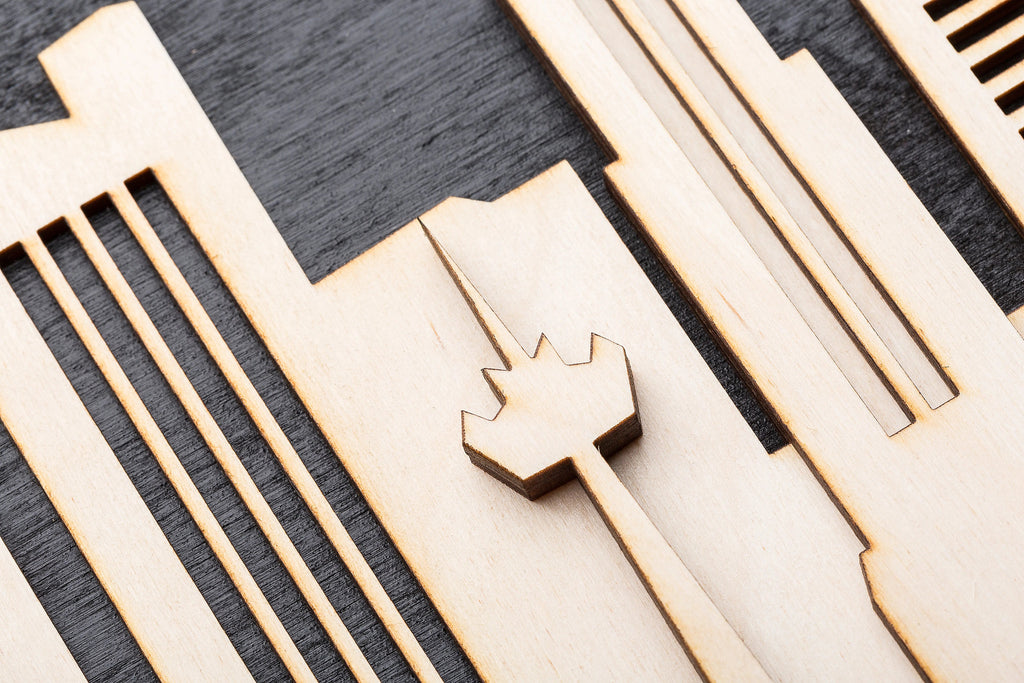 3D Wandbild aus Holz Skyline Berlin 2017