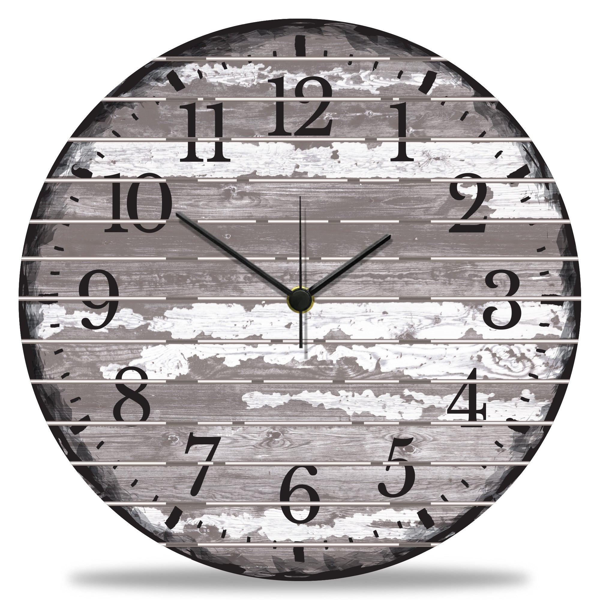 Wanduhr aus Holz Vintage Gray - mit UV Druck