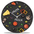 Wanduhr aus Holz Pizza & Pasta - mit UV Druck