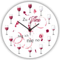 Wanduhr aus Holz Zu Vino sag ich nie no - mit UV Druck