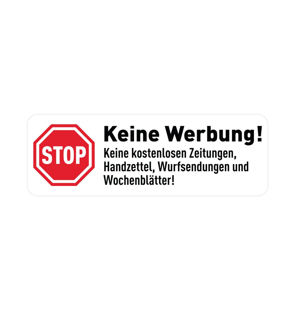 Aufkleber "Keine Werbung" 10x Stück