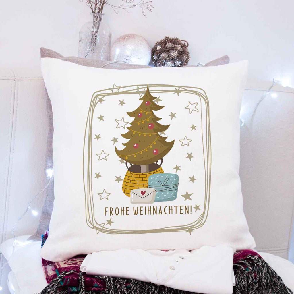 Kissen mit Weihnachtsmotiv mit Namen - Frohe Weihnachten Christmas tree - Weihnachtsdeko