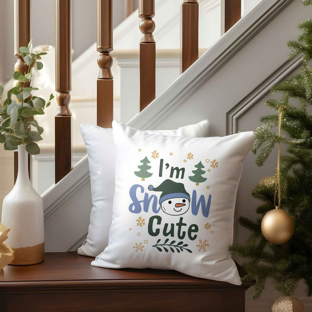 Kissen mit Weihnachtsmotiv - I'm snow cute - Weihnachtsdeko - Geschenke für Frauen & Männer