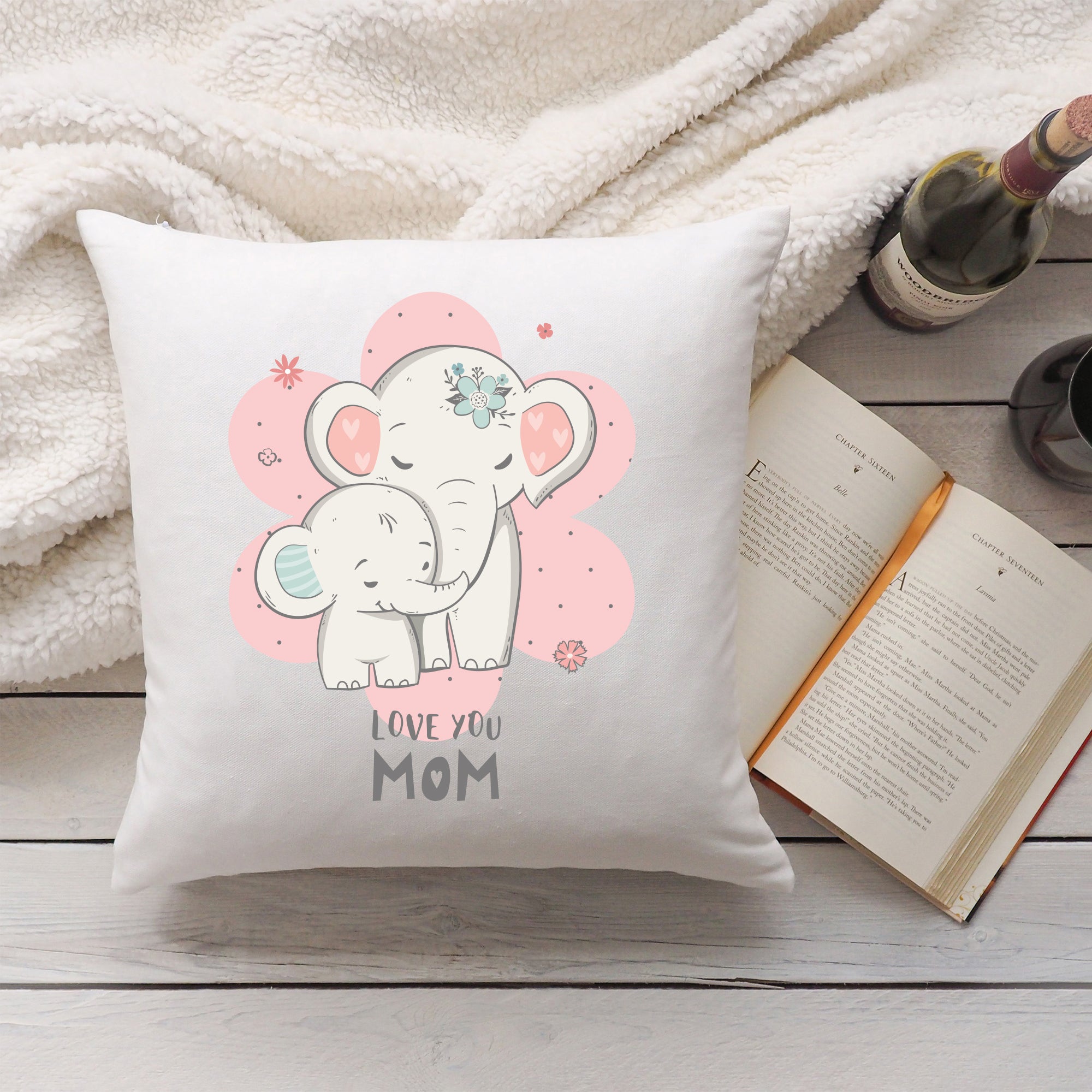 Kissen mit Spruch Elefanten Mama