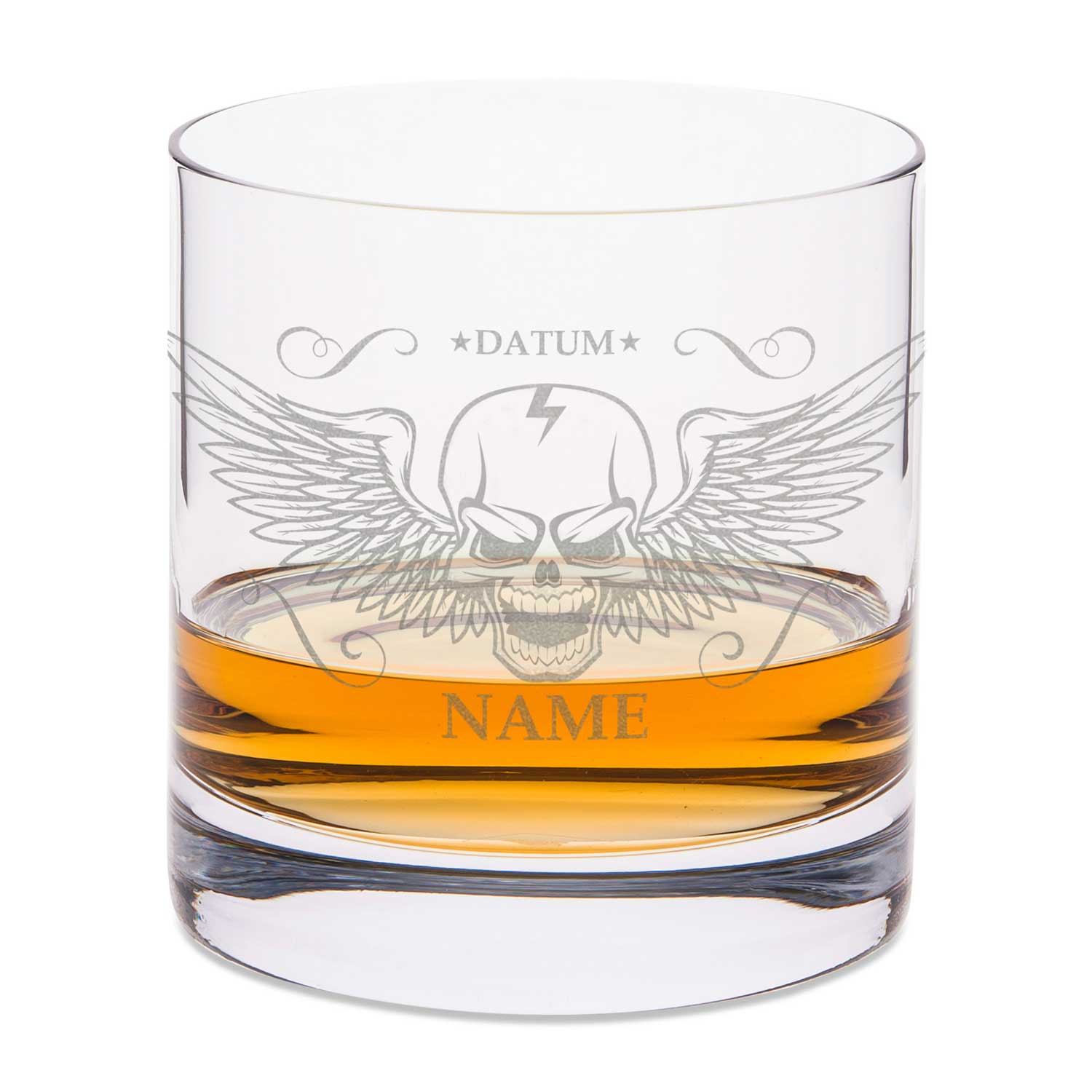 Leonardo Whiskyglas mit Gravur "Totenkopf"