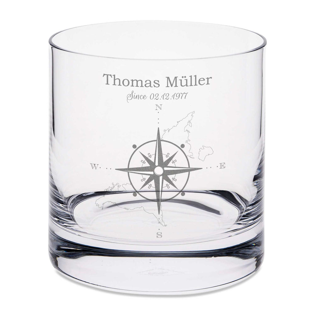 Leonardo Whiskyglas mit Gravur "Kompass"