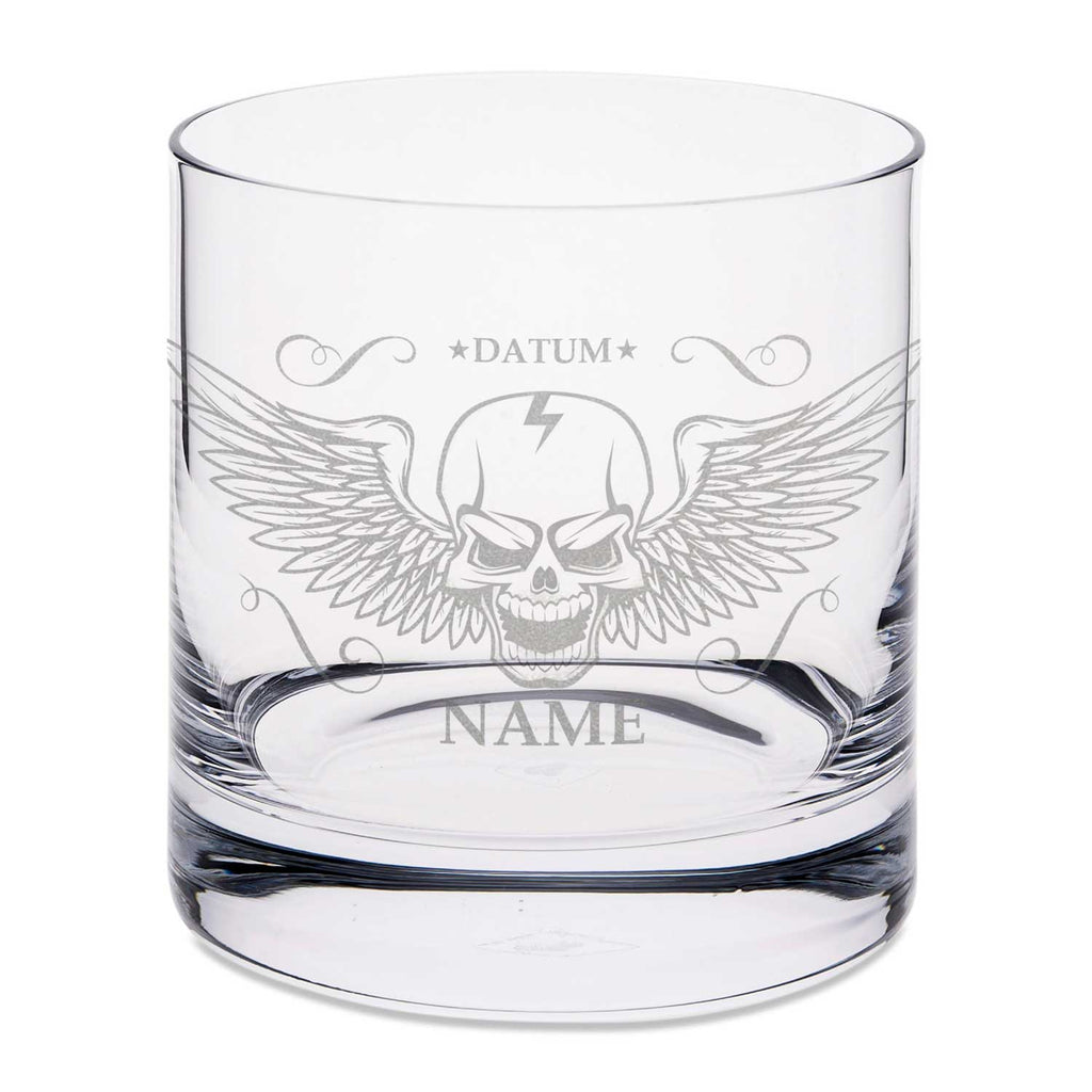 Leonardo Whiskyglas mit Gravur "Totenkopf"