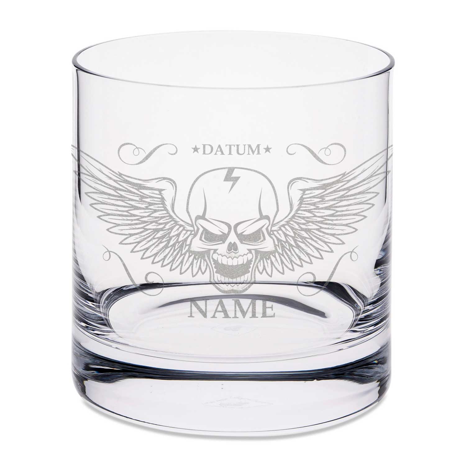 Leonardo Whiskyglas mit Gravur "Totenkopf"