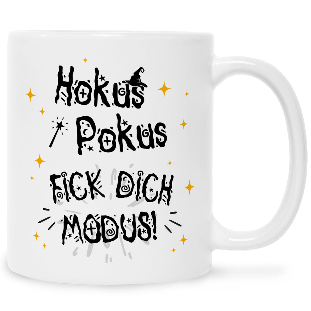 Bedruckte Tasse mit Spruch Hokus Pokus