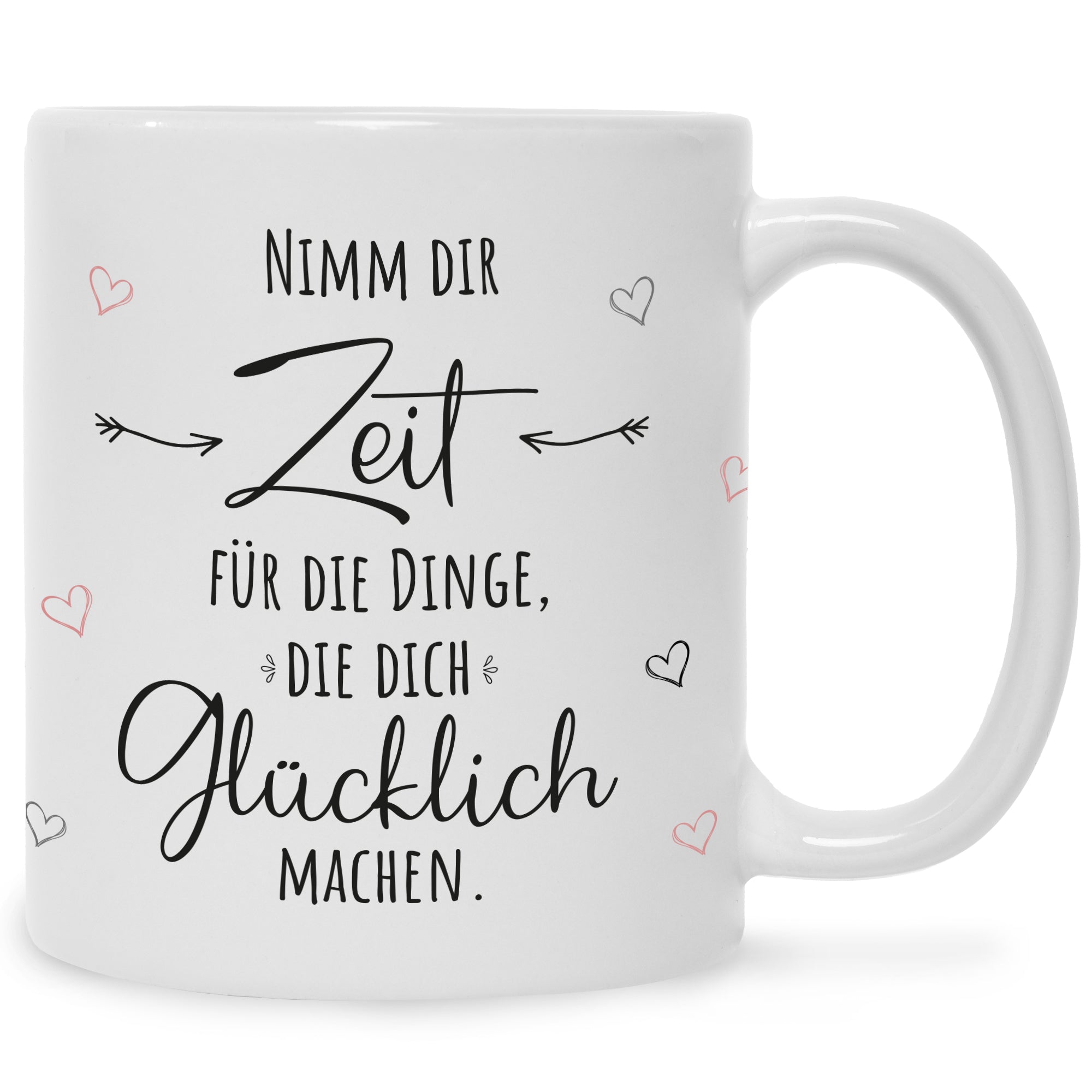 Bedruckte Tasse mit Spruch Nimm dir Zeit