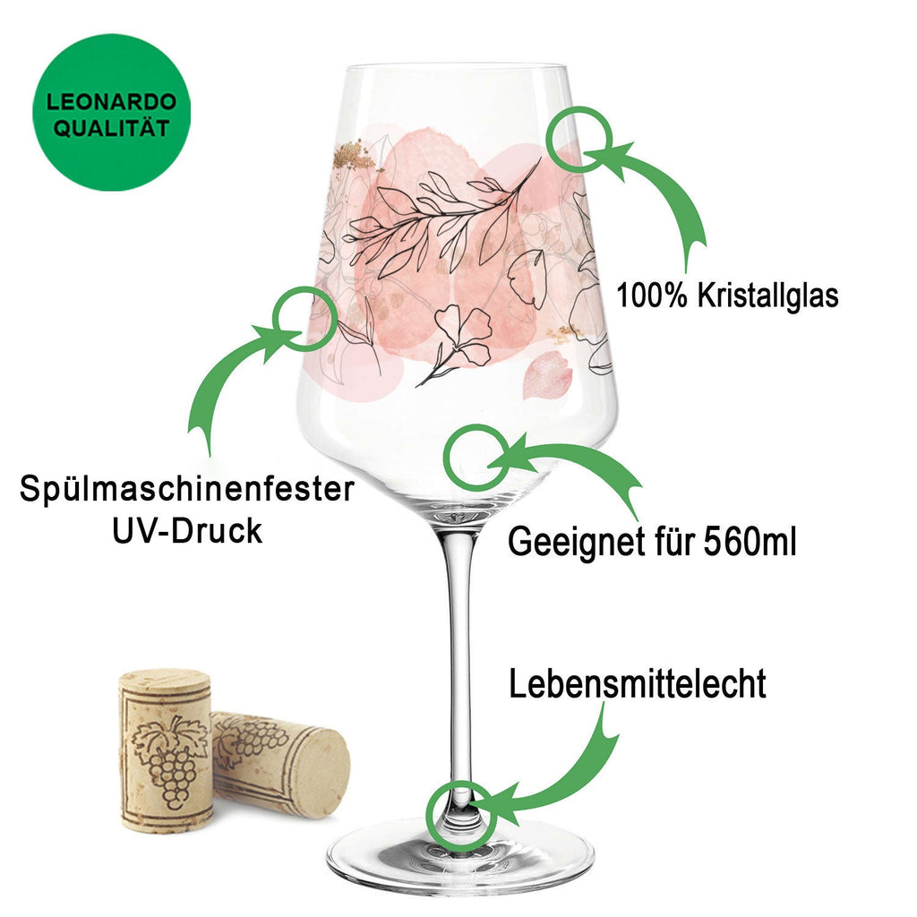 Leonardo Puccini Weinglas mit UV-Druck im Sommerblüten Design im Set
