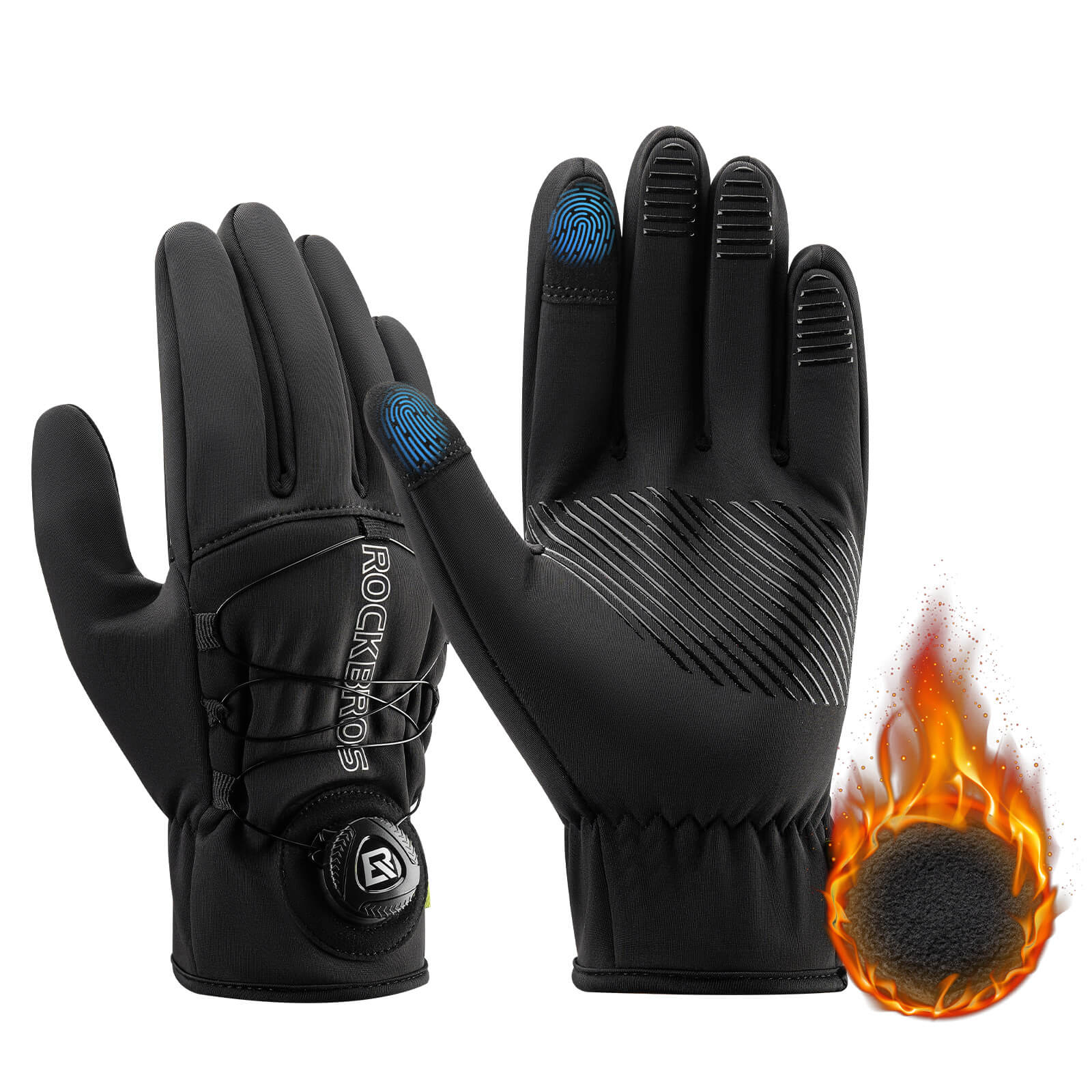 Winter Fahrradhandschuhe Touchscreen - Thermogefüttert & Reflex