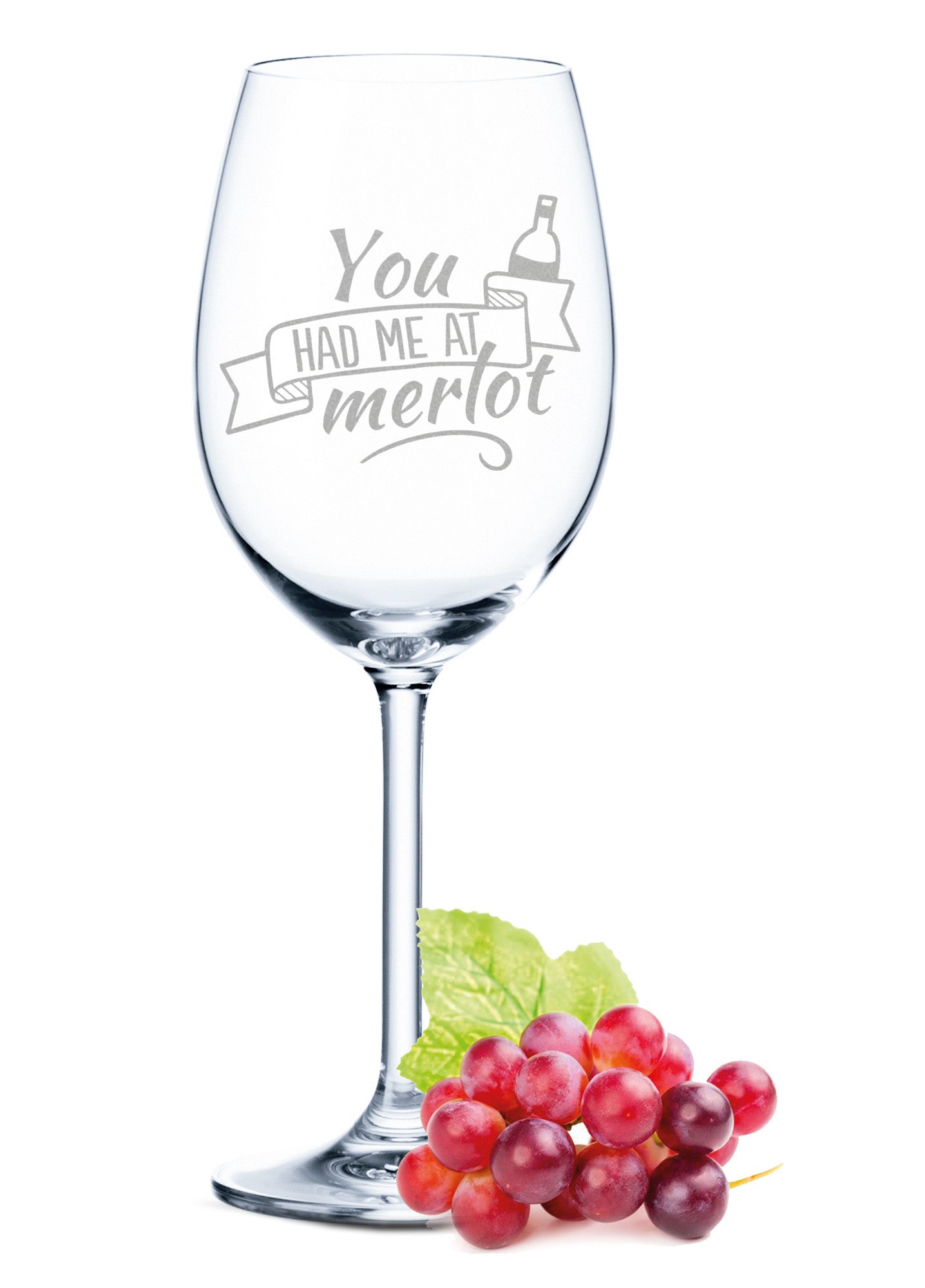 Leonardo Weinglas mit Gravur "You had me at Merlot"