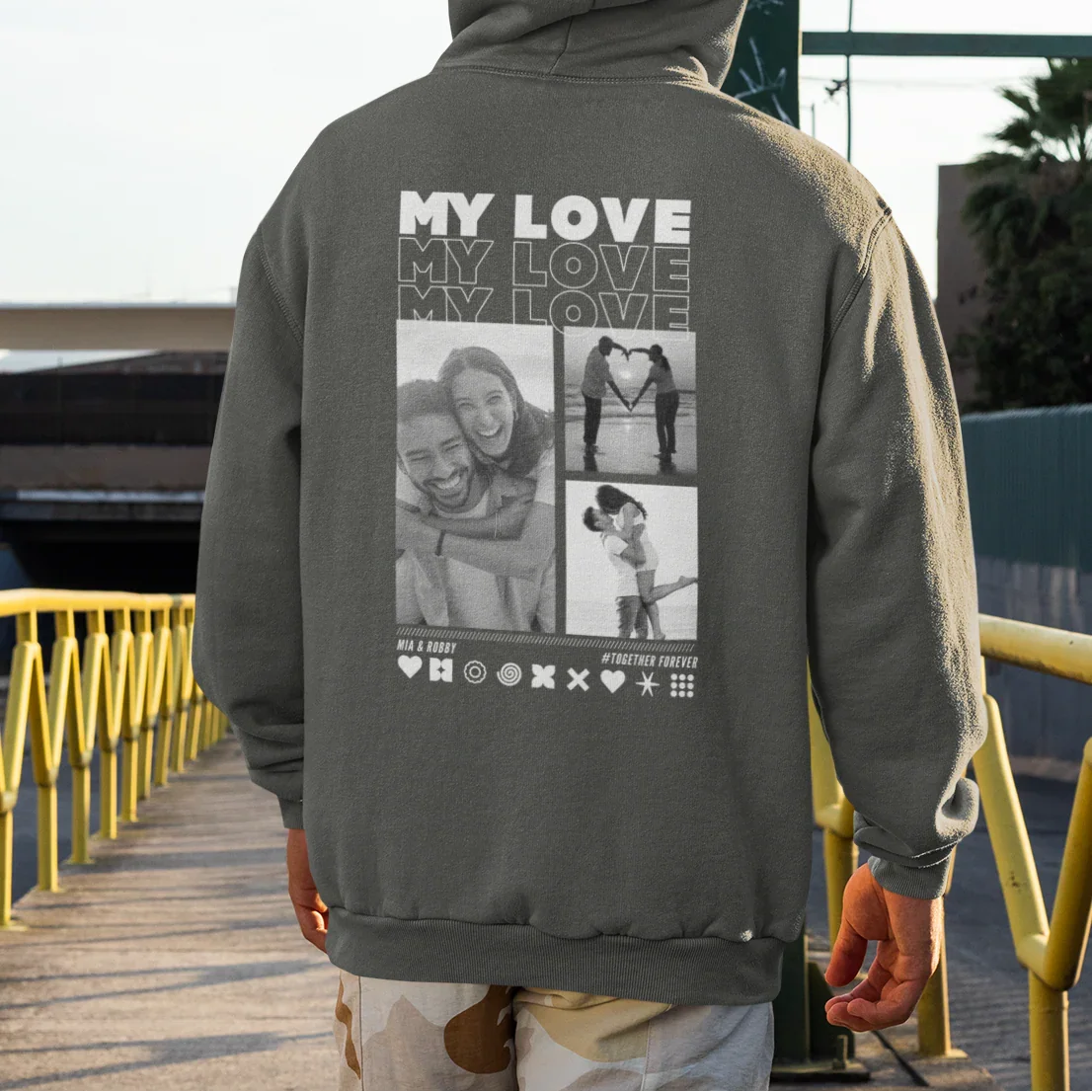 MY LOVE Hoodie mit Euren Fotos personalisiert